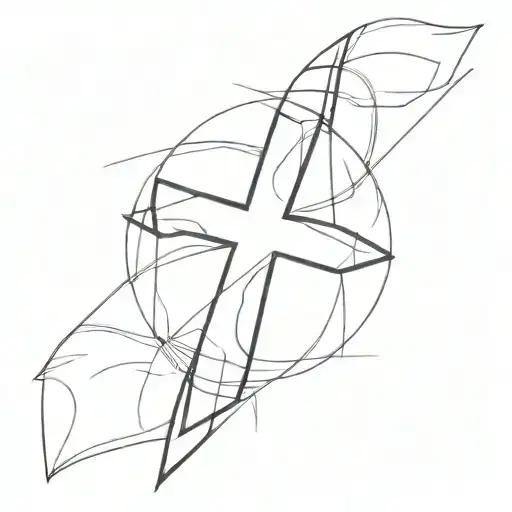 simple,single,cross tattoo design idea
