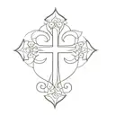simple,single,cross tattoo design idea