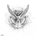 icarus falling beneath it is written "they do not fear me because i am a god, they fear me because i am a man" tattoo design idea