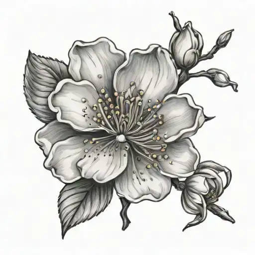 apple blossom flower tattoo design idea
