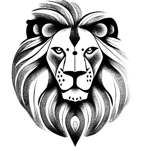 Lion proudly standing tattoo design idea