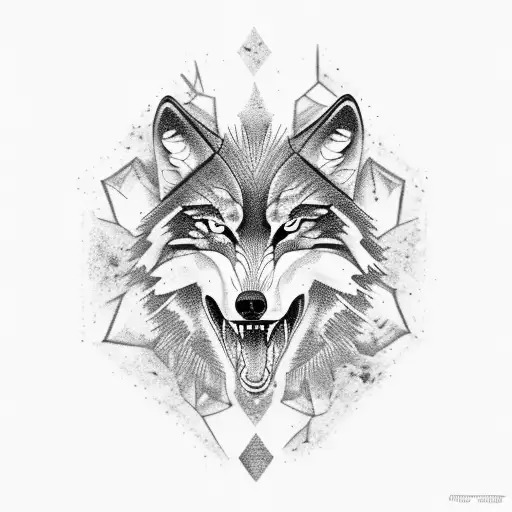 wolf crows and snake tattoo design idea