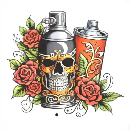 spray paint can  tattoo design idea
