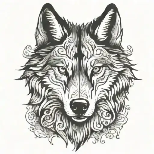 wolf head cross tattoo tattoo design idea