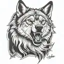 wolf head cross tattoo tattoo design idea