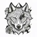 wolf head cross tattoo tattoo design idea