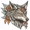 wolf head cross tattoo tattoo design idea