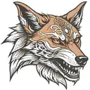 wolf head cross tattoo tattoo design idea