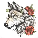 wolf head cross tattoo tattoo design idea