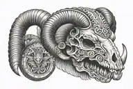 ram skull tattoo design idea
