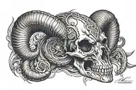 ram skull tattoo design idea