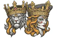 king and queen crown tattoo design idea