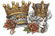 king and queen crown tattoo design idea