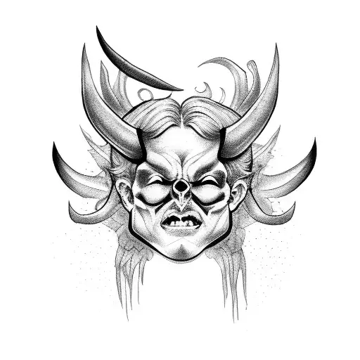 devil versus angel tattoo design idea