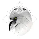 crow with shani mantra tattoo design idea
