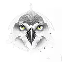 crow with shani mantra tattoo design idea
