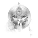 crow with shani dev mantra tattoo design idea
