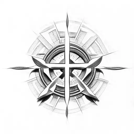 Christian Cross with barbed wire tattoo design idea