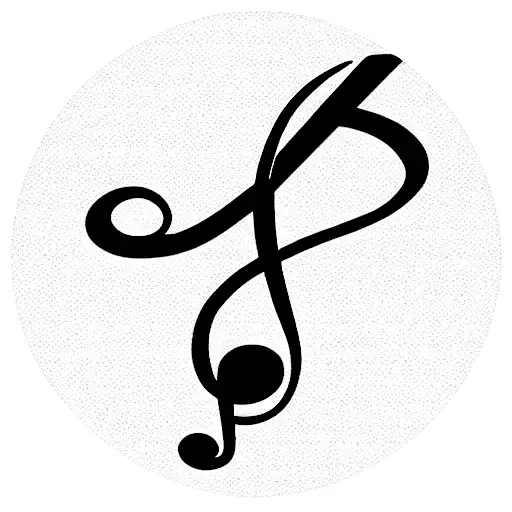 treble clef and base clef winding piano keys and music notes  tattoo design idea