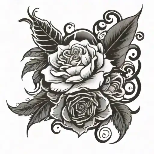 Create a tattoo stencil design inspired by the phrase “you’re my everything.” The design should incorporate elegant, flo tattoo design idea