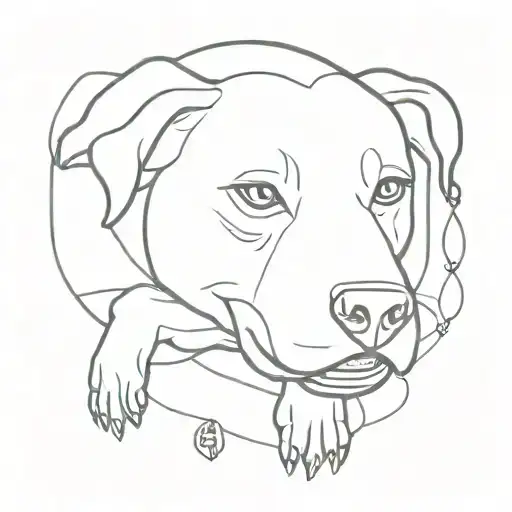 ghost dog laying down tattoo design idea