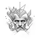 “Create a tattoo design inspired by Plato’s Allegory of the Cave. The image should encompass various symbolic elements f tattoo design idea