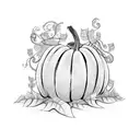 pumpkin patch with vines tattoo design idea