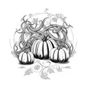 pumpkin patch with vines tattoo design idea