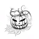 pumpkin patch with vines tattoo design idea