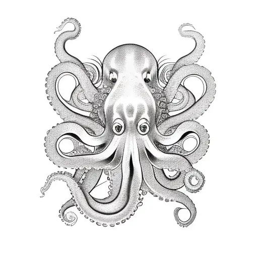 Japanese Octopus Water Peony tattoo design idea