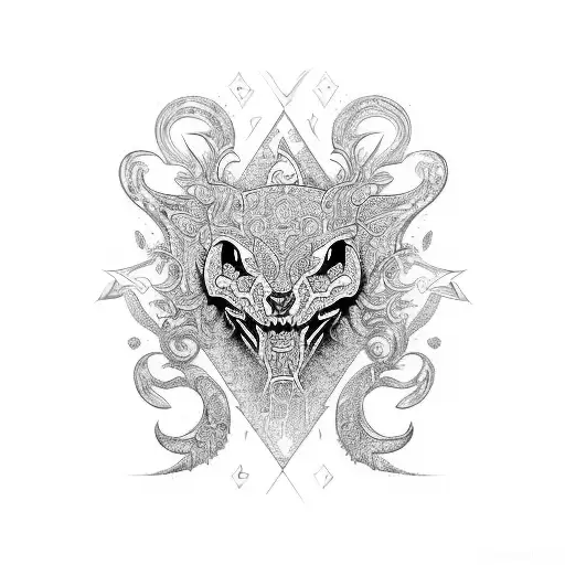 slot machine paisley tattoo design idea
