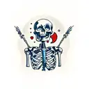 hourglass with skeleton inside running out of sand tattoo design idea