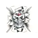 hourglass with skeleton inside running out of sand tattoo design idea