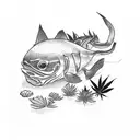 sushi with weed and plants  tattoo design idea