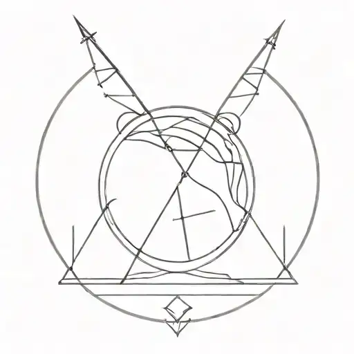 artemis god symbol in alchemy tattoo design idea