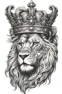 lion crown quote written tattoo design idea