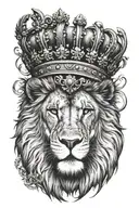 lion crown quote written tattoo design idea