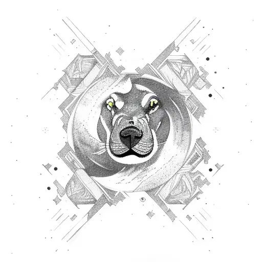 polar lights and one star tattoo design idea