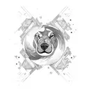 polar lights and one star tattoo design idea