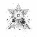 polar lights and one star tattoo design idea