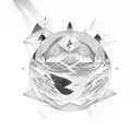 polar lights and one star tattoo design idea