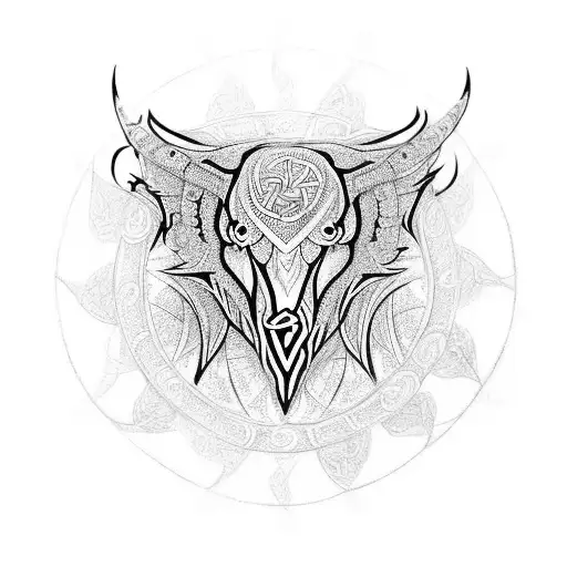 mandala  2 ravens Celtic tattoo design idea