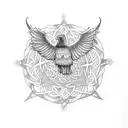 mandala  2 ravens Celtic tattoo design idea