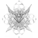 mandala  2 ravens Celtic tattoo design idea