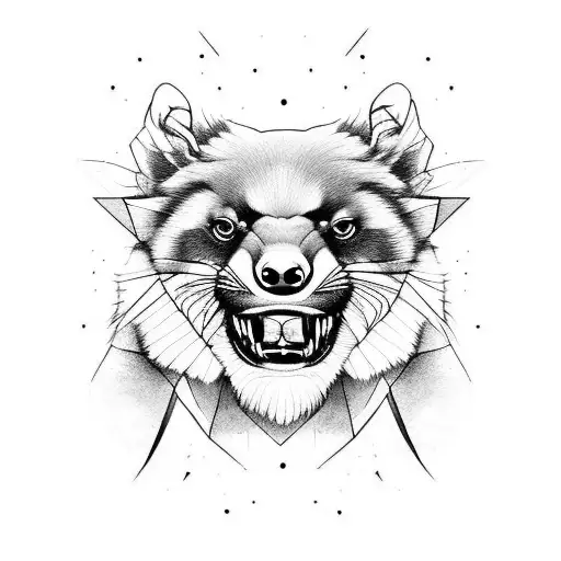 fierce honey badger tattoo design idea