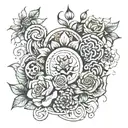 mix name between Mazin and Dima tattoo design idea