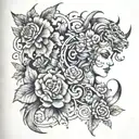 mix name between Mazin and Dima tattoo design idea