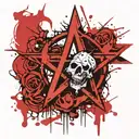 The pentagram of the heartbreakers is a bloody zombie tattoo design idea