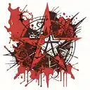 The pentagram of the heartbreakers is a bloody zombie tattoo design idea