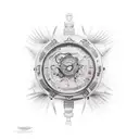 past and present  tattoo design idea